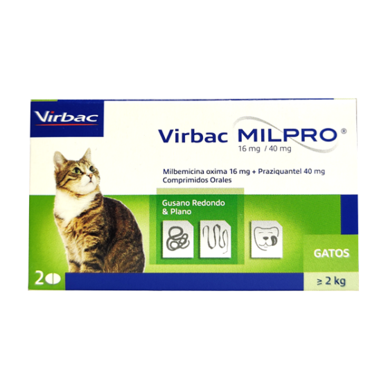 Antiparasitario Milpro Gatos +2kg