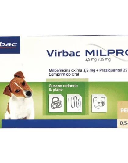 Antiparasitario Milpro Para Perros de 0,5 a 10 Kg.