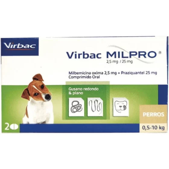Antiparasitario Milpro Para Perros de 0,5 a 10 Kg.