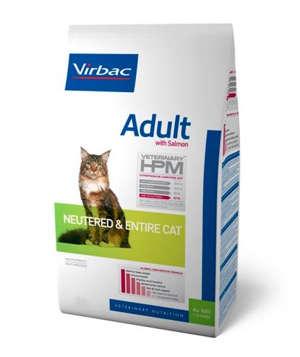 Virbac Neutered & Entire Cat Adult With Salmon 7 kg, 3 kg