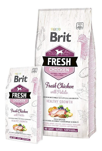 Brit Fresh Chicken Puppy 12 kg y 2,5 kg