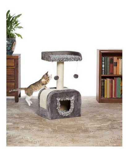 Rasguñador Prevue Pet Kitty Power Paws Shag Hideaway