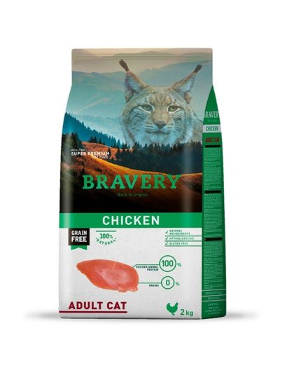 Bravery Gato Adulto Pollo Grain Free 2 kg y 7 kg