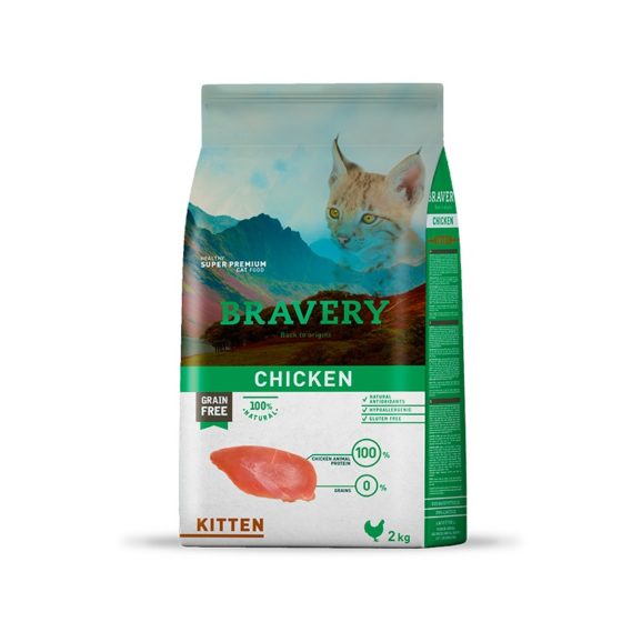Bravery Kitten Pollo Grain Free 2 kg