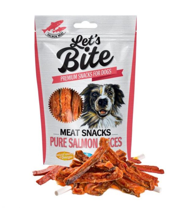 Brit Let´s Bite Meat Snacks Pure Salmon Slices 80 gr