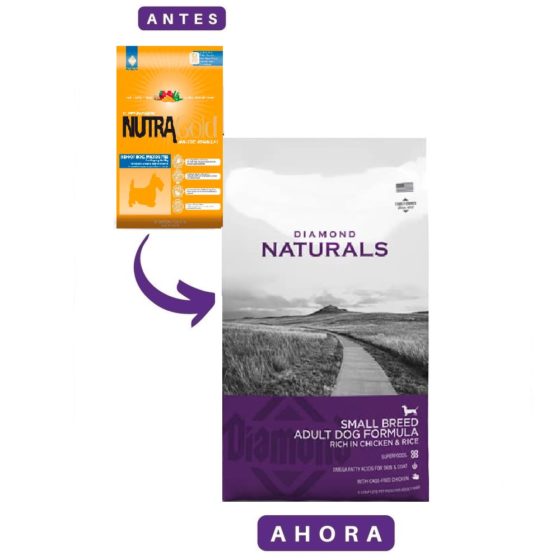 Diamond Naturals Small Breed Chicken & Rice 15 kg (REMPLAZO DE BOLSA NARANJA) - Imagen 2