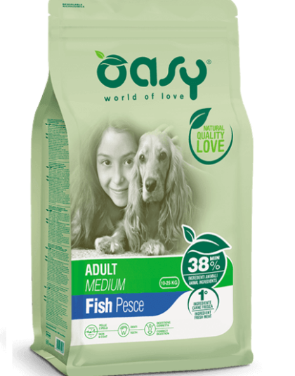 Oasy Perro Adulto Pescado Raza Mediana 12 kg
