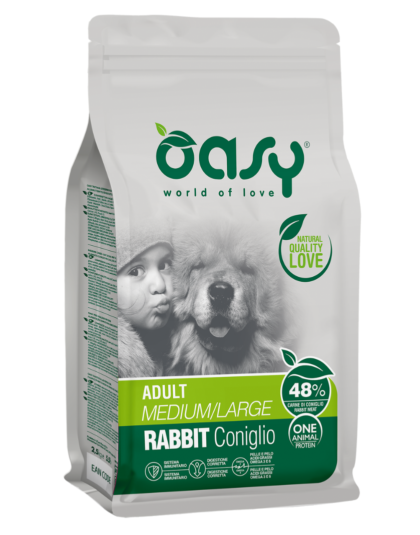 Oasy Perro Adulto Conejo Raza Mediana y Grande 12 kg