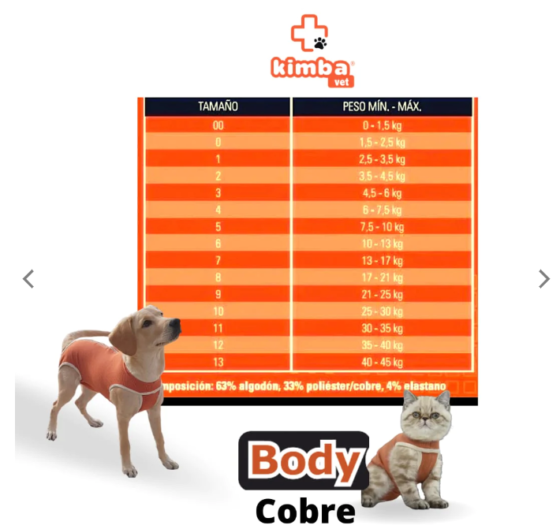 Kimba Vet Body De Cobre Desde Talla 00 Hasta 13 - Imagen 2