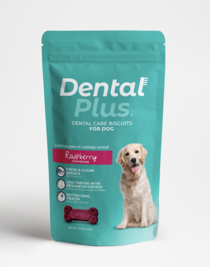 Galletas Dental Plus para Perros Frambuesa 180grs