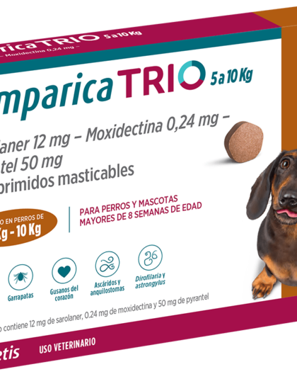 Simparica Trio 5-10kg 1 Compr y 3 Compr
