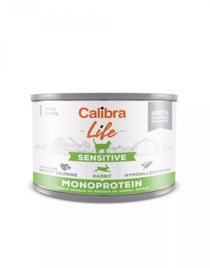 Calibra Cat Life Lata Sensitive Rabbit 200g