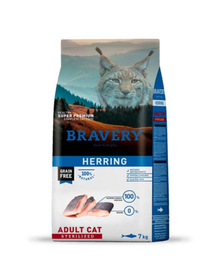 Bravery Gato Adulto Sterilizado Herring Grain Free 7kg