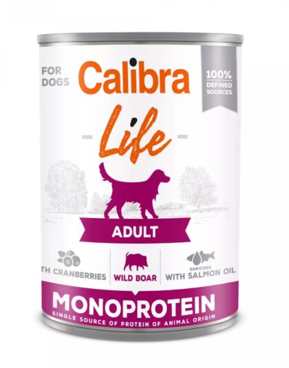 Calibra Dog Life Lata Adult Wild boar 400g