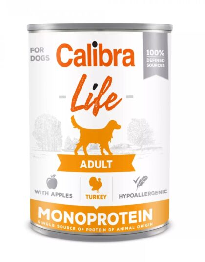 Calibra Dog Life Lata Adult Turkey with apples 400g