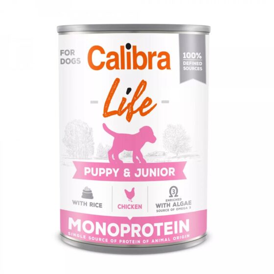 Calibra Dog Life Lata Puppy&Junior Chicken&rice 400g